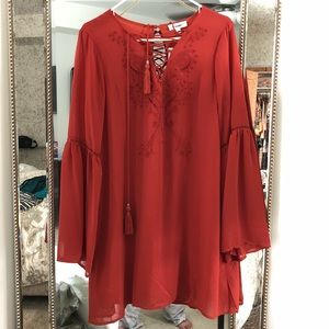 Midi Dress with bell sleeves